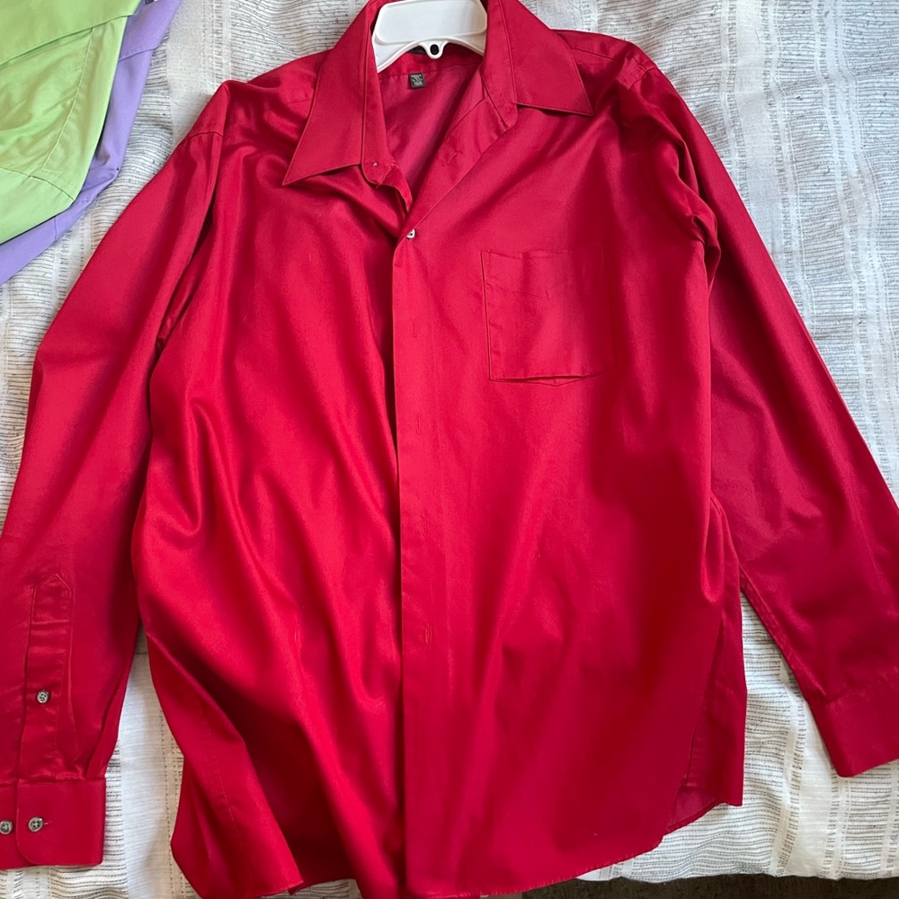 Red men’s dress shirt